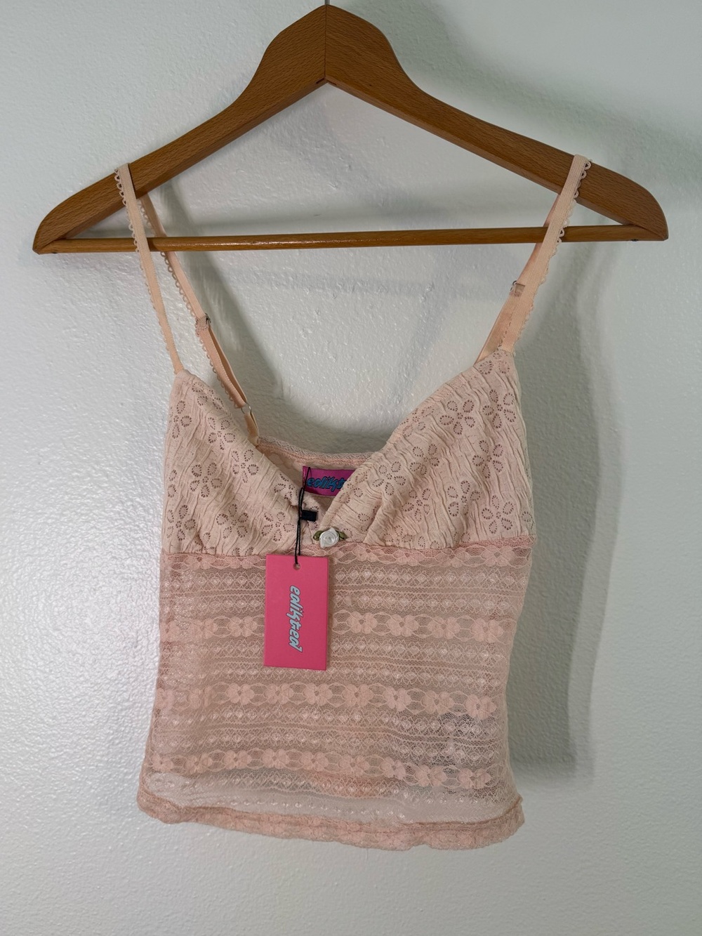 NWT Edikted Peach Lace Bandeau Cami Top